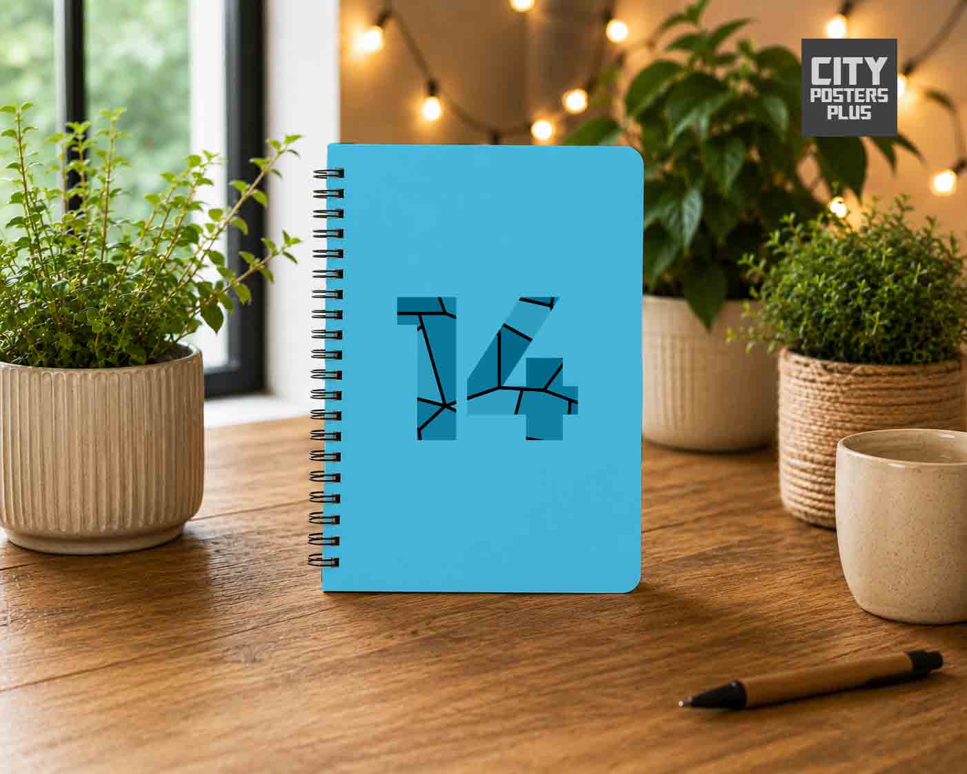 Notebook Plus One 14 Number Spiral Notebook (Sky Blue)