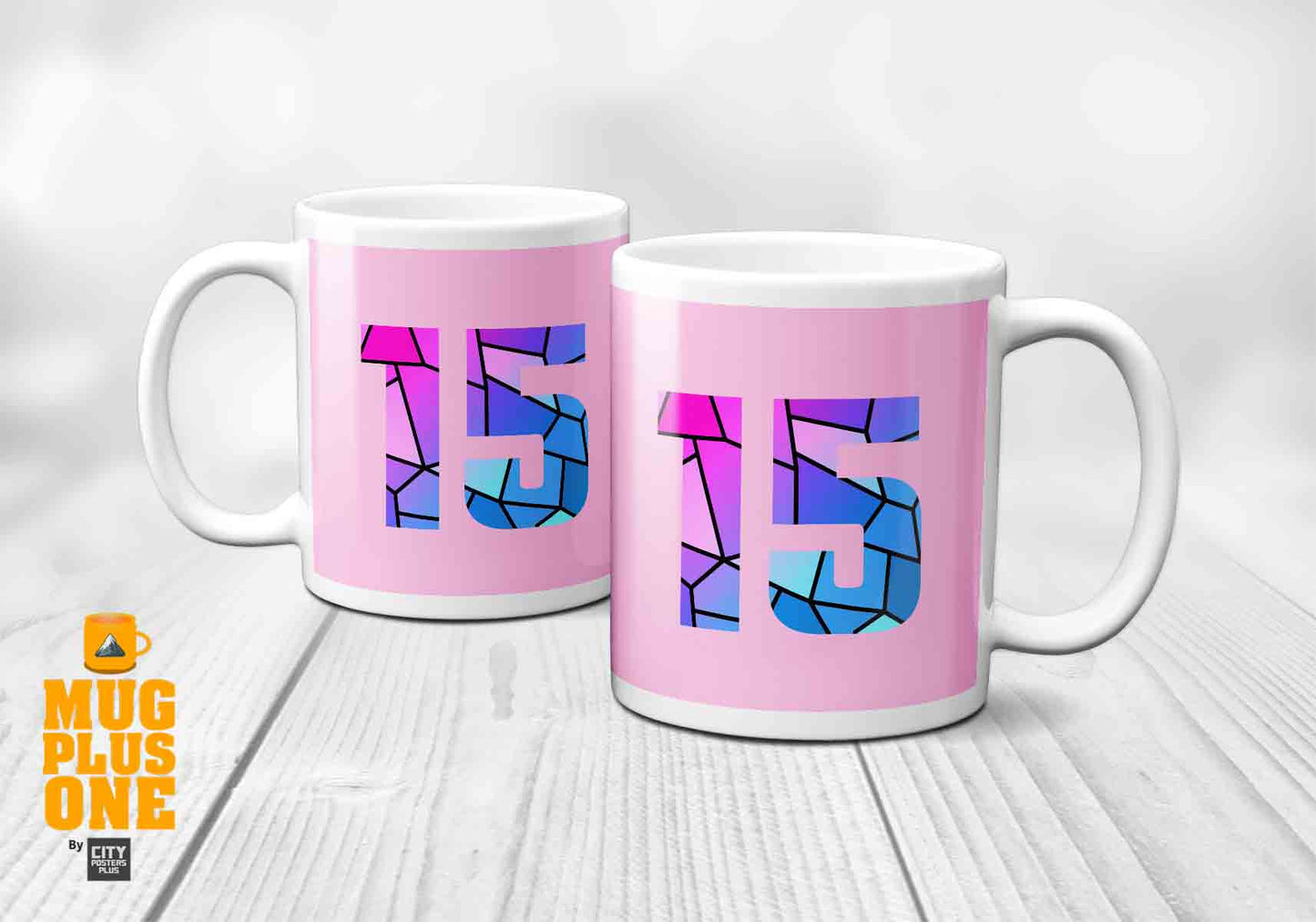 15 Number Mug (Light Pink)