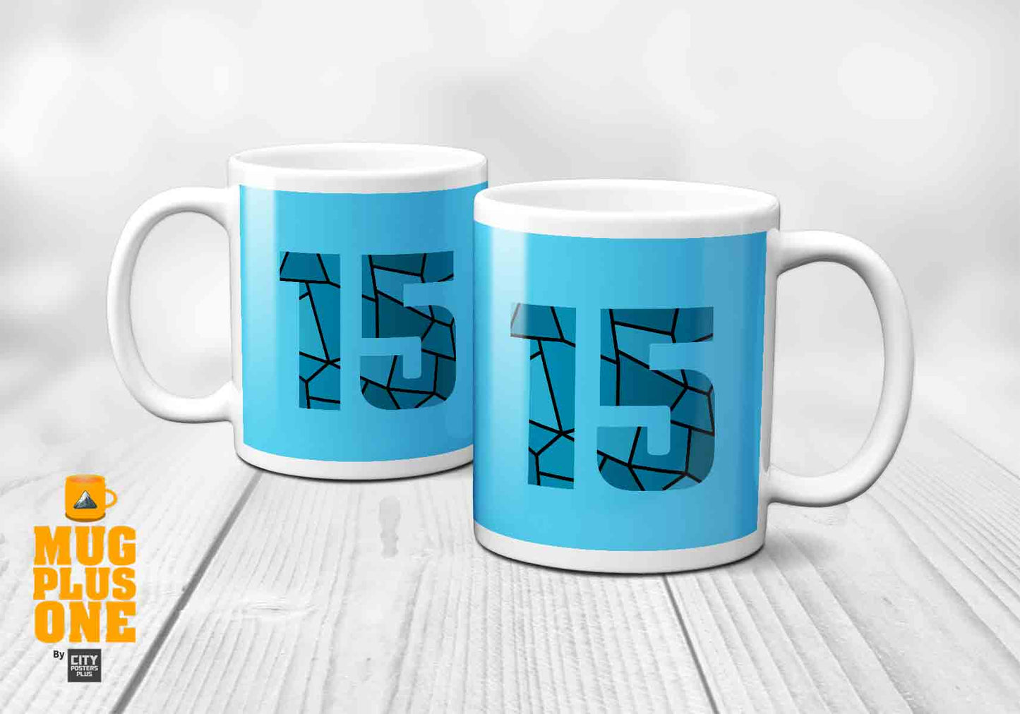 15 Number Mug (Sky Blue)