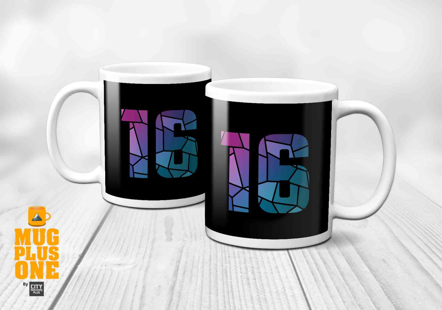 16 Number Mug (Black)