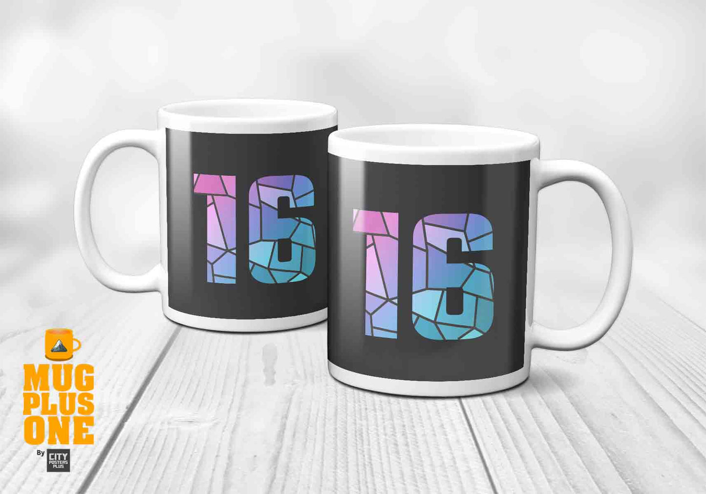 16 Number Mug (Charcoal Grey)
