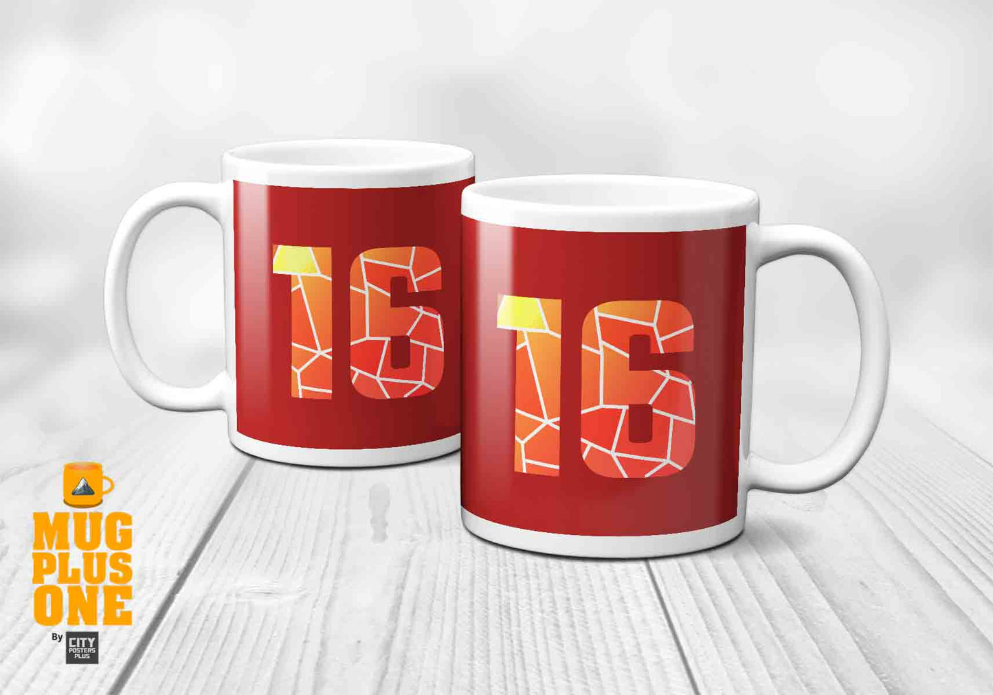 16 Number Mug (Red)
