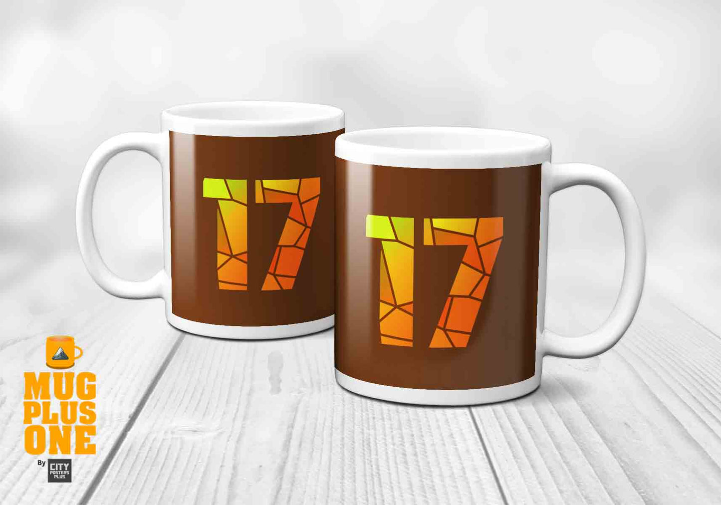 17 Number Mug (Brown)