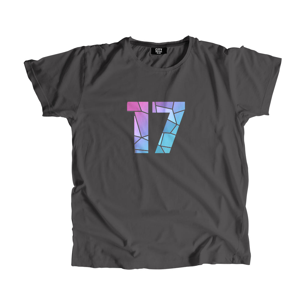 Number 17 Men Unisex T-Shirt (Charcoal Grey)