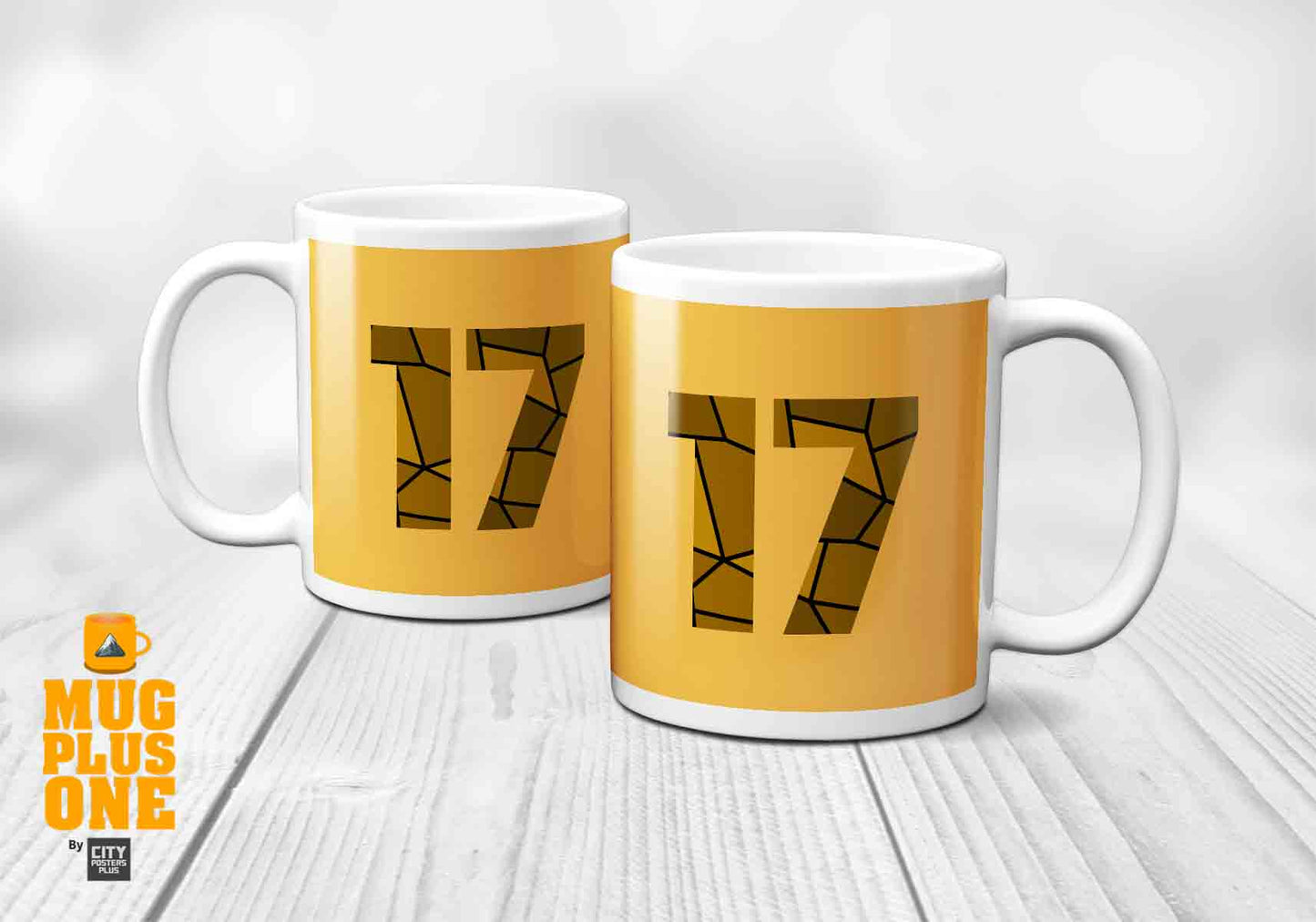 17 Number Mug (Golden Yellow)