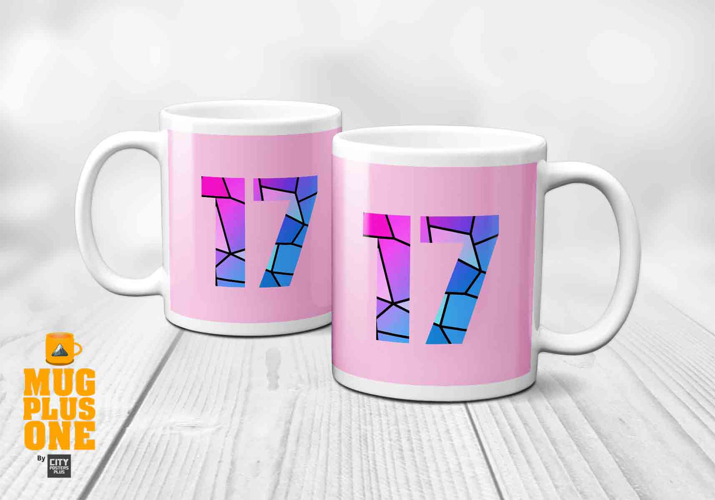 17 Number Mug (Light Pink)