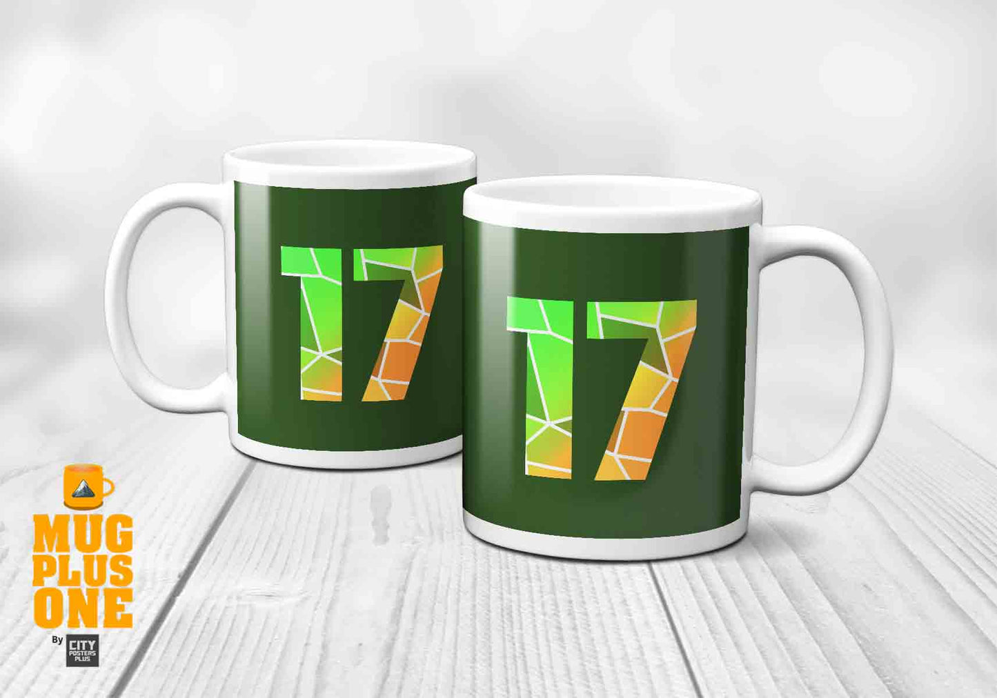 17 Number Mug (Olive Green)