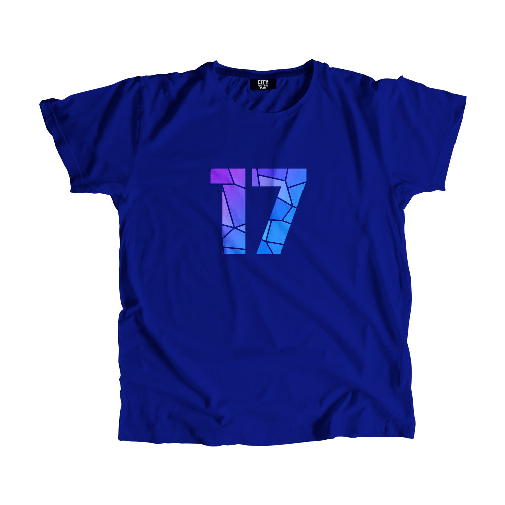 17 Number Men Unisex T-Shirt (Royal Blue)| Classic Numeric Graphic Tee