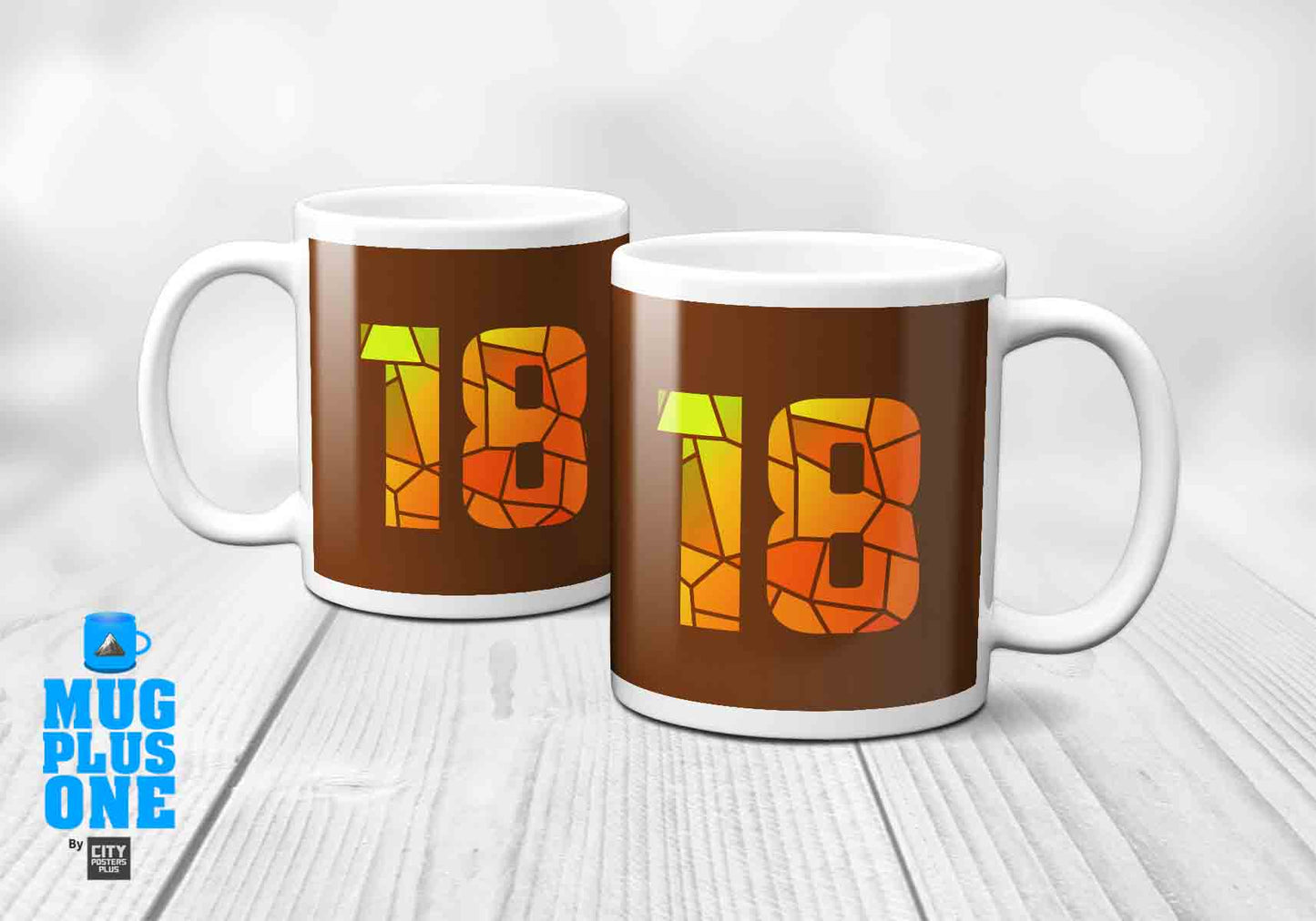 18 Number Mug (Brown)