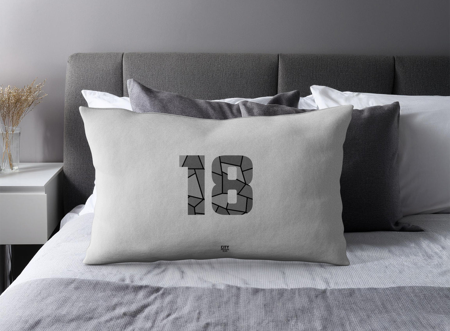 18 Number Square & Rectangle Pillow Cases | Modern Numeric Throw Pillow Covers | Print Deliver Plus by City Posters Plus