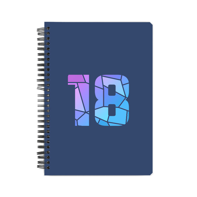 Notebook Plus One 18 Number Spiral Notebook (Navy Blue)