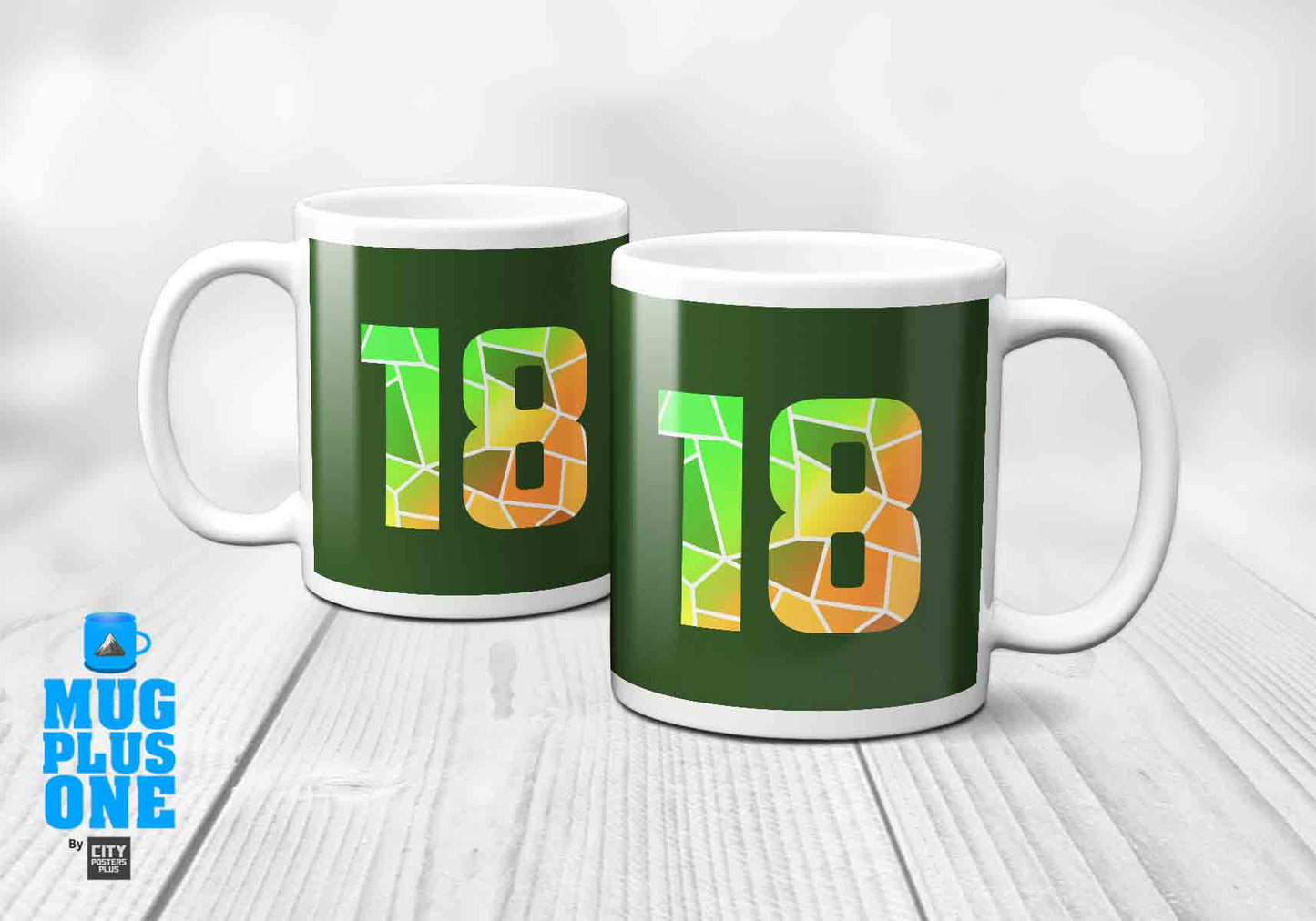 18 Number Mug (Olive Green)