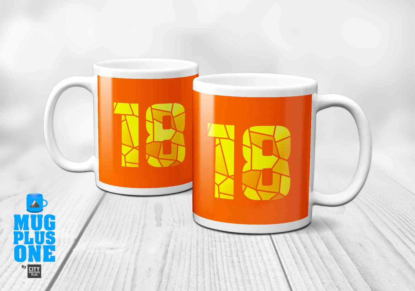18 Number Mug (Orange)