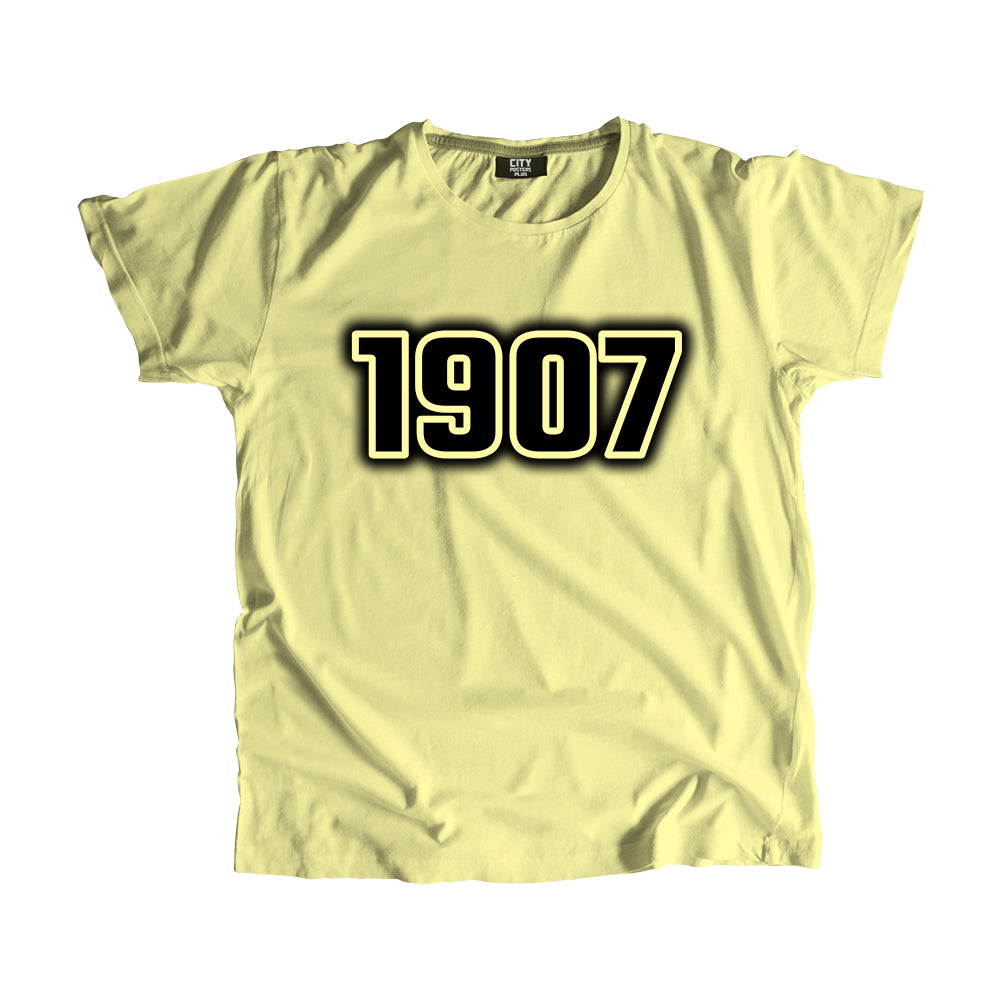 1907 Vintage Heritage Year Men Unisex T-Shirt (Butter Yellow)