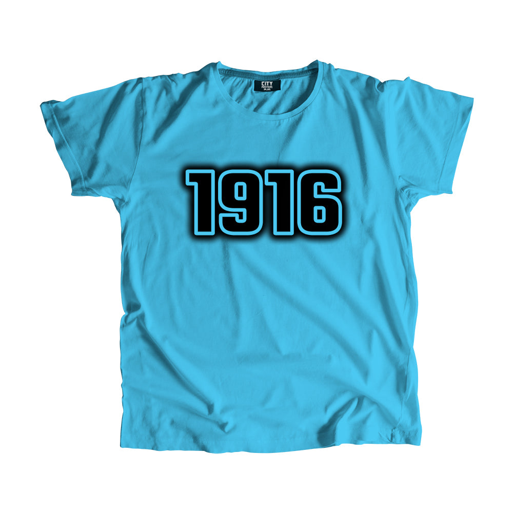 1916 Vintage Heritage Year Men Unisex T-Shirt (Sky Blue)