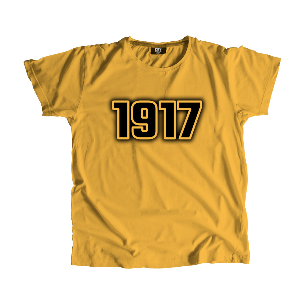 1917 Vintage Heritage Year Men Unisex T-Shirt (Golden Yellow)