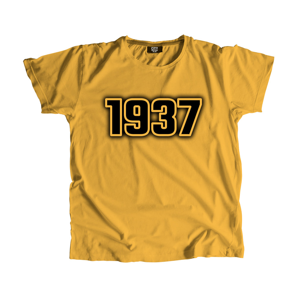 1937 Vintage Heritage Year Men Unisex T-Shirt (Golden Yellow)