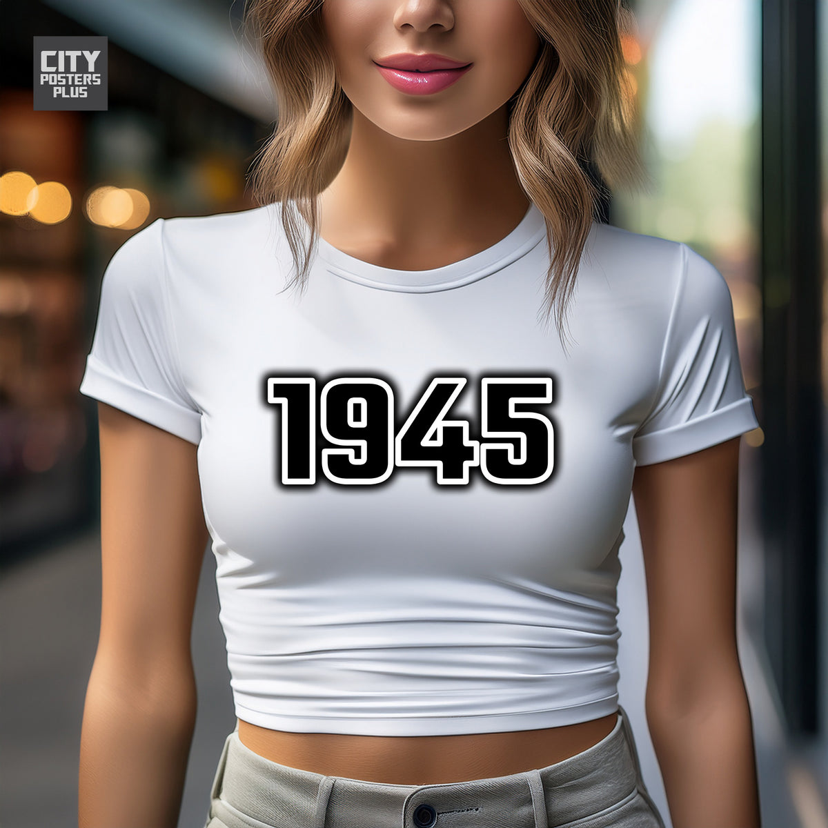 Year 1945 Vintage Birth Year Women Crop Top