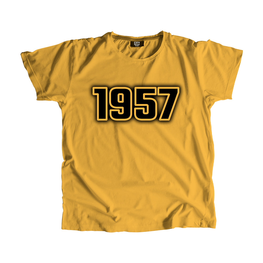 1957 Vintage Heritage Year Men Unisex T-Shirt (Golden Yellow)