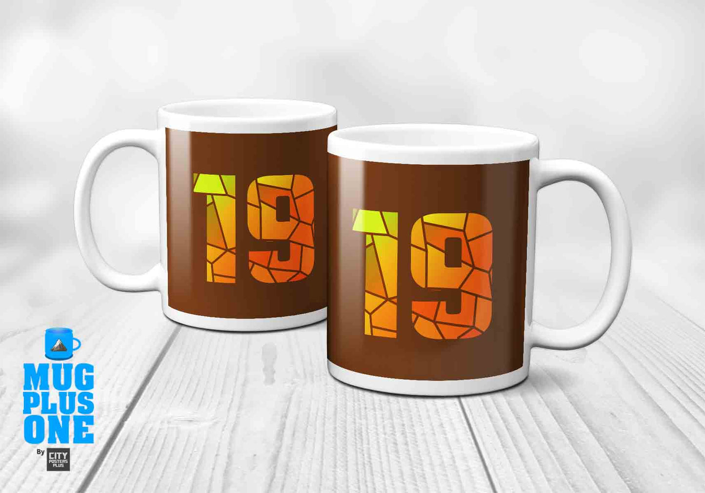 19 Number Mug (Brown)
