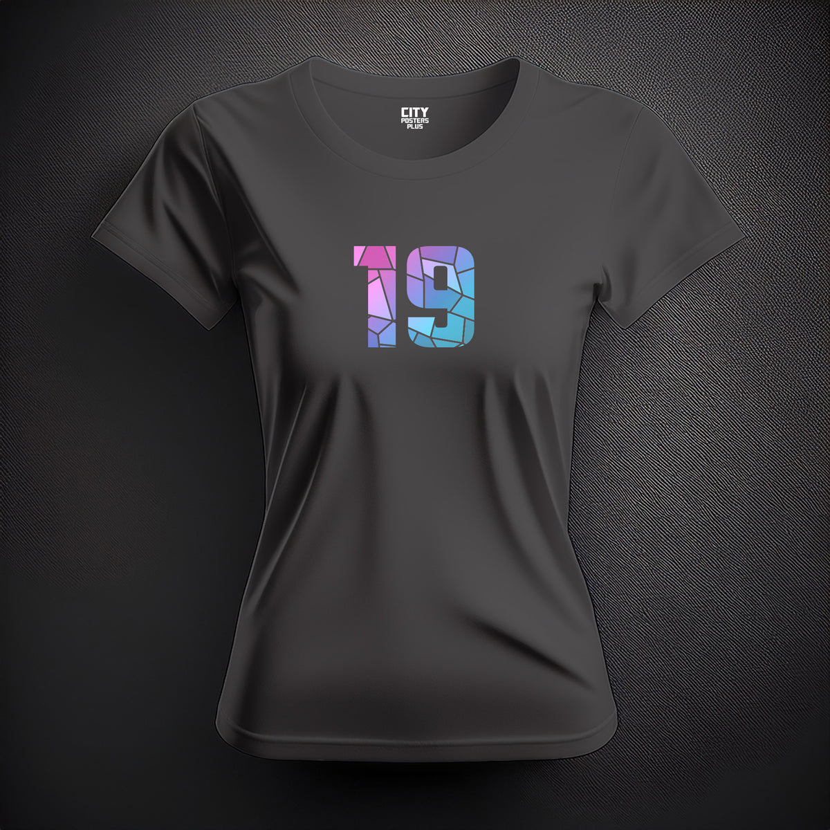 Number 19 Women T-Shirt (Charcoal Grey) | Stylish Numeric Graphic Tee