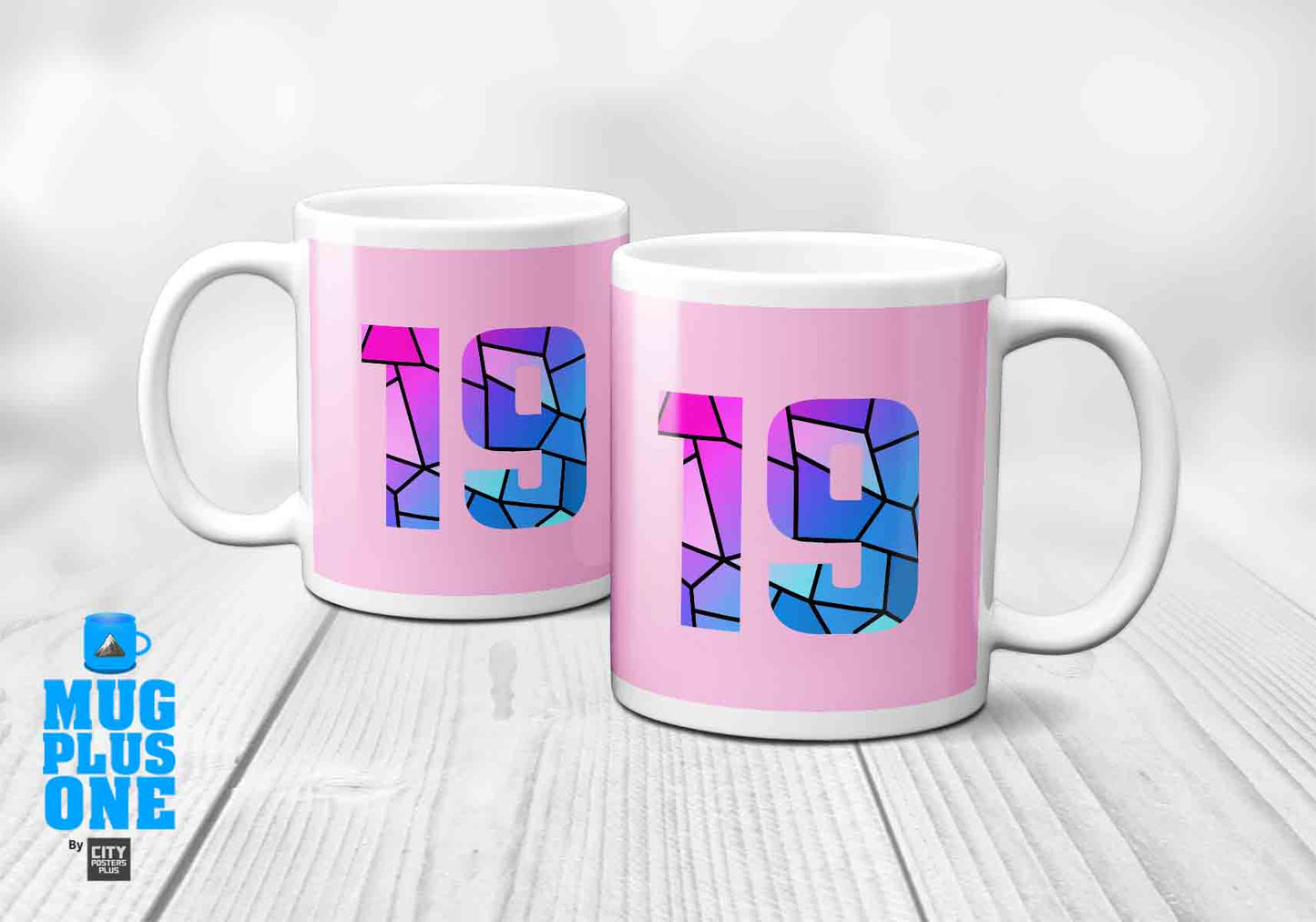 19 Number Mug (Light Pink)