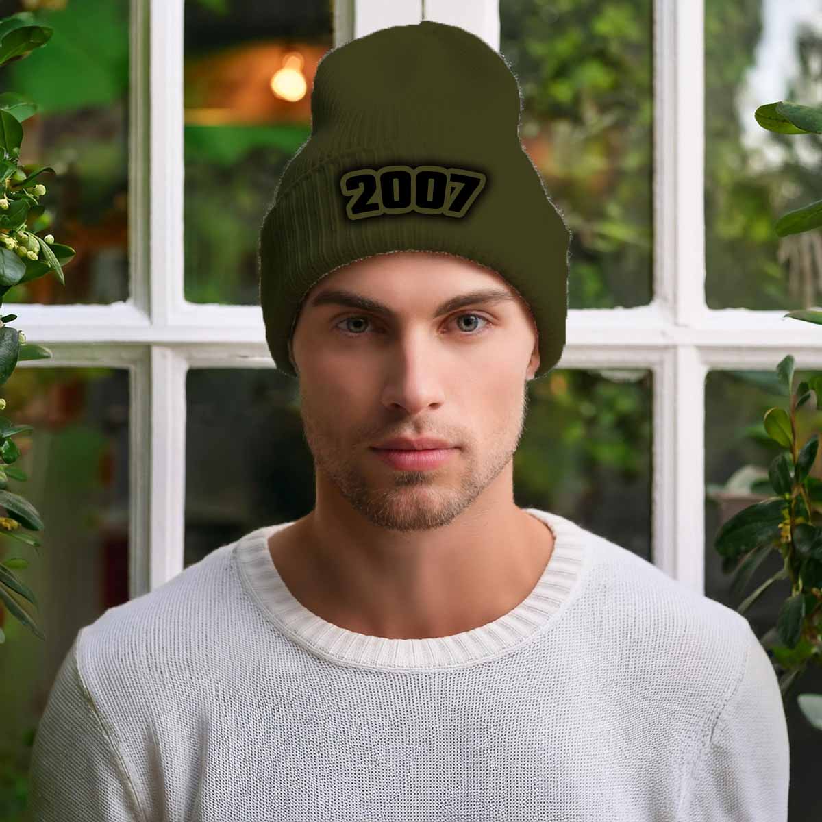 2007 Year Beanie | Vintage & Future Year Knit Winter Hat | Beanies Plus by City Posters Plus