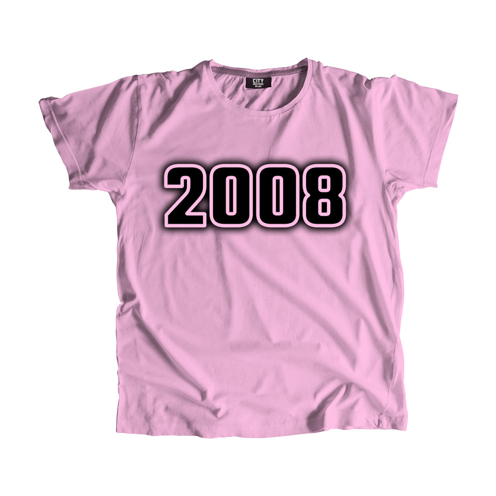 2008 Vintage Heritage Year Men Unisex T-Shirt (Light Pink)