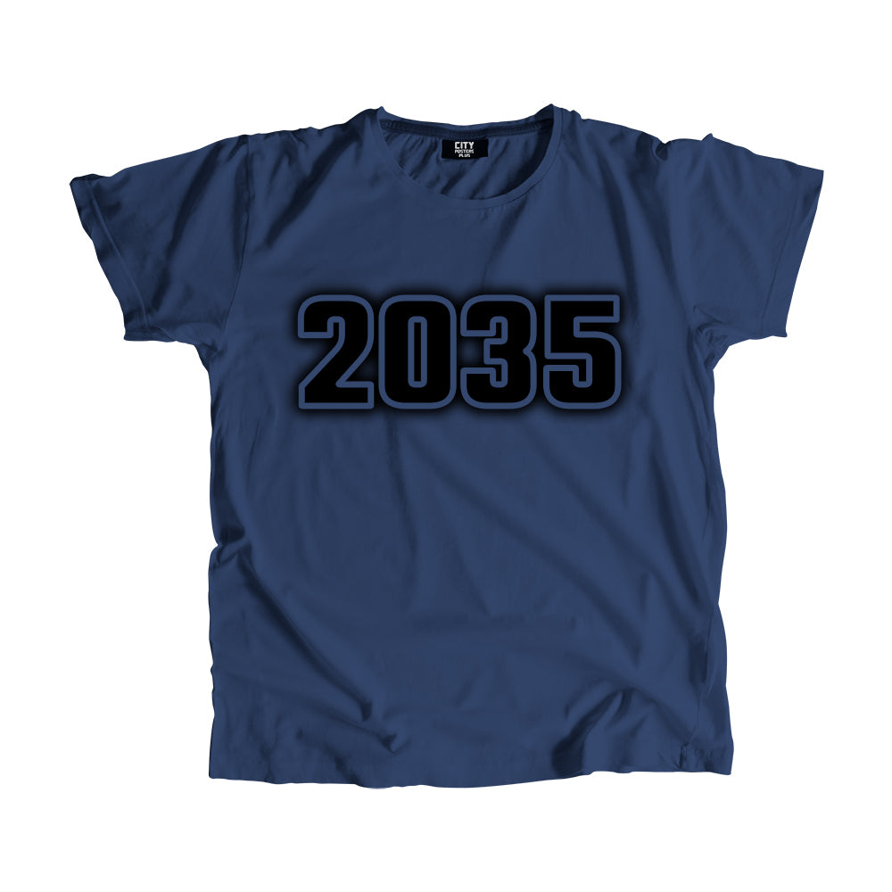 2035 Vintage Heritage Year Men Unisex T-Shirt (Navy Blue)