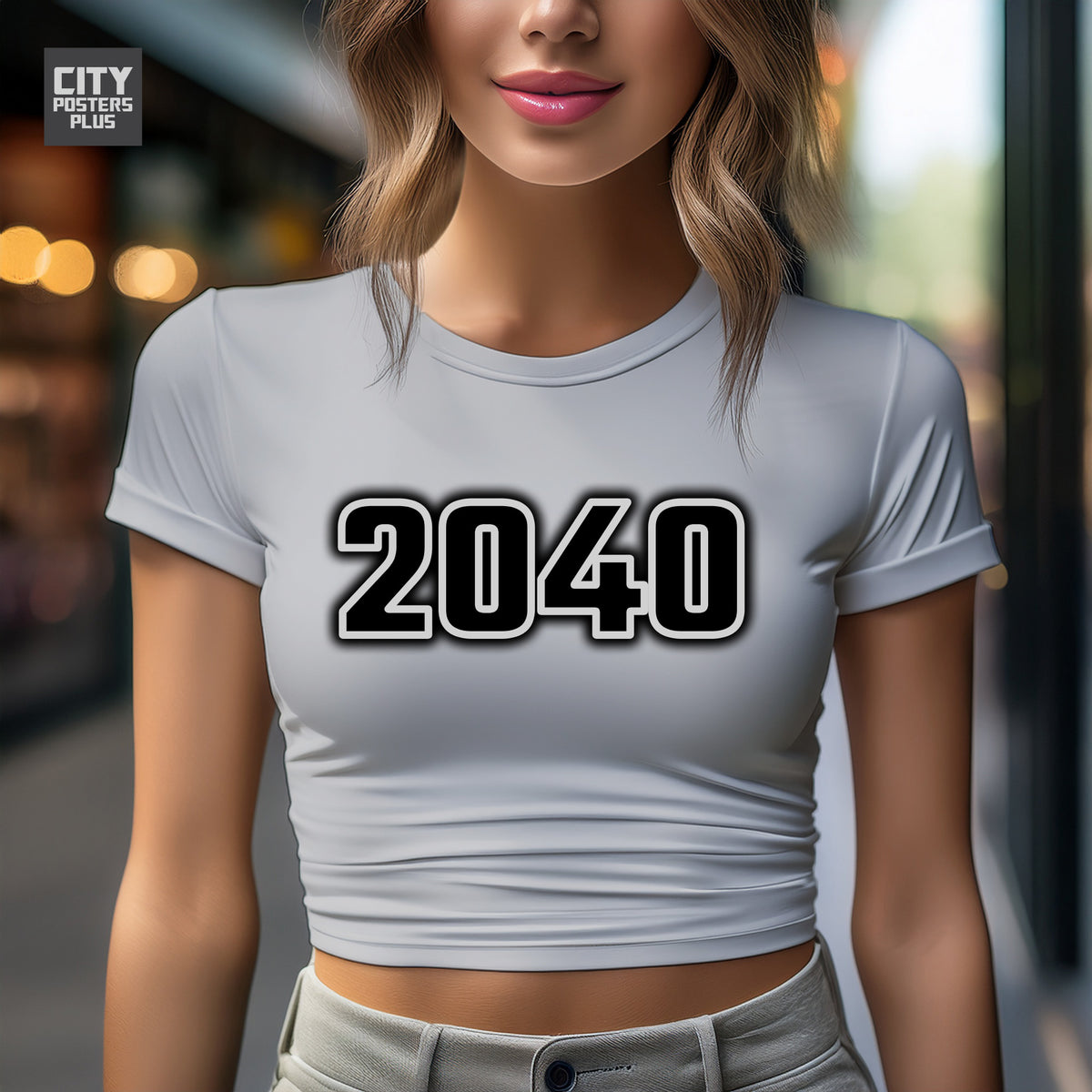 Year 2040 Vintage Birth Year Women Crop Top