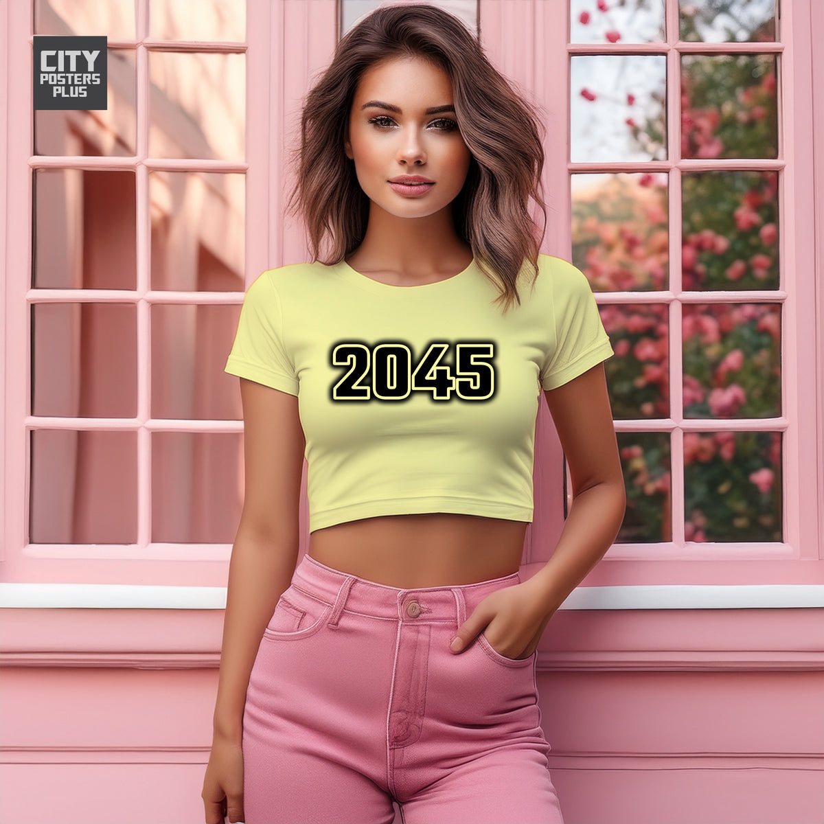 2045 Women Crop Top | Vintage Birth Year Shirt | City Posters Plus