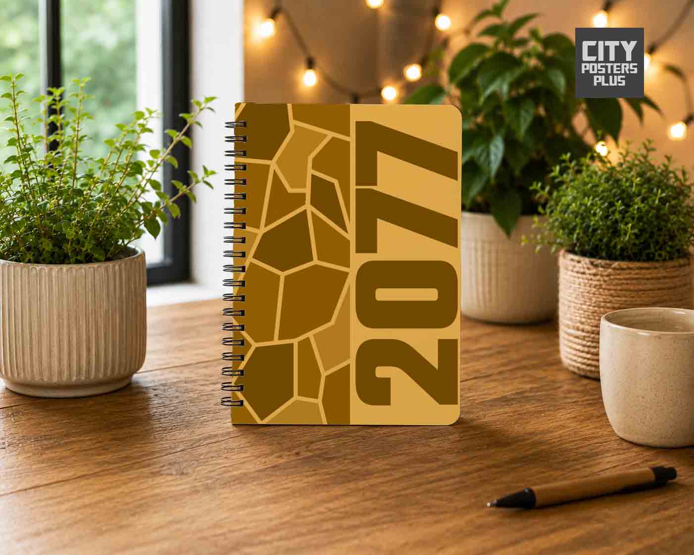 2077 Year Notebook (Golden Yellow)