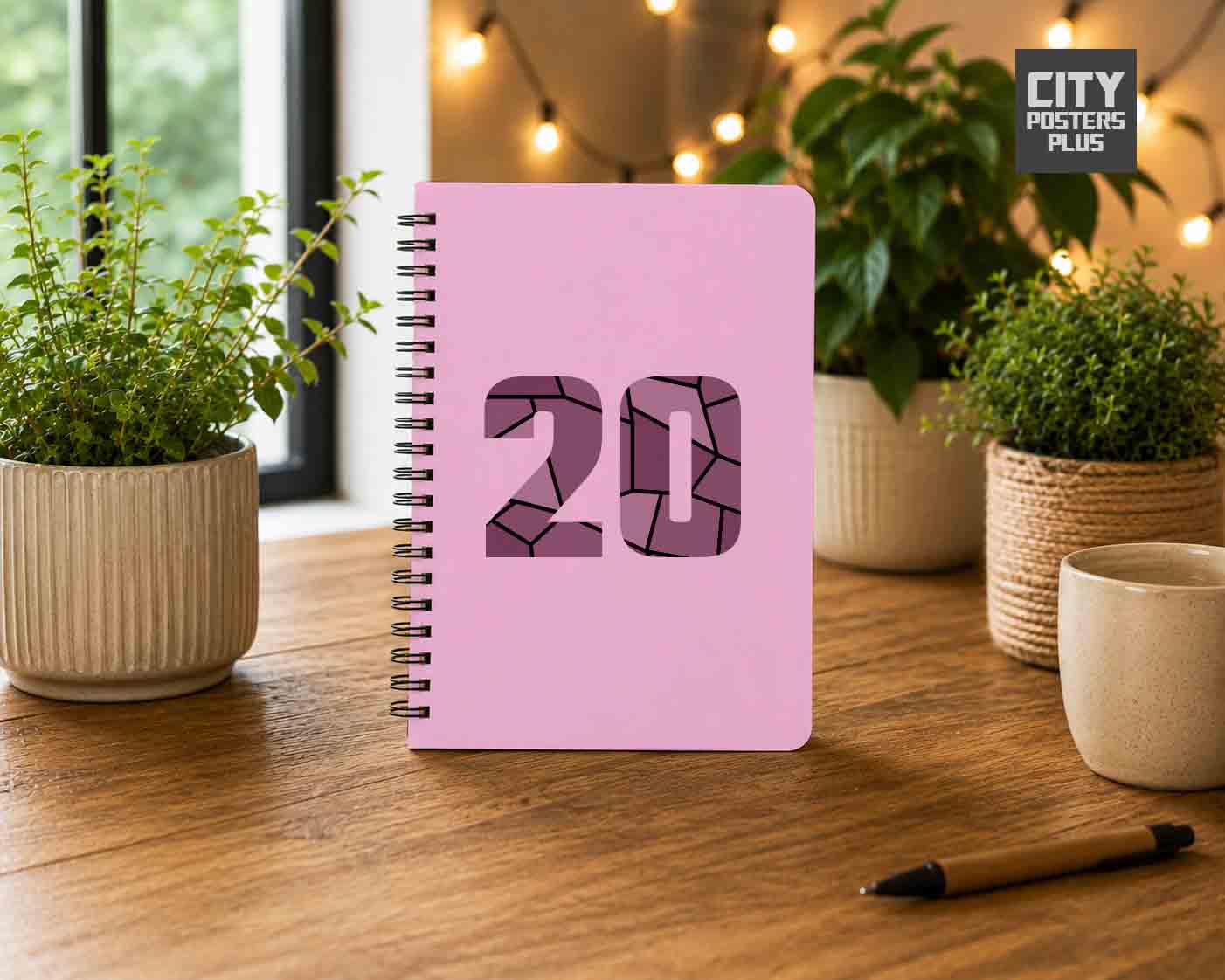 20 Number Notebook (Light Pink)