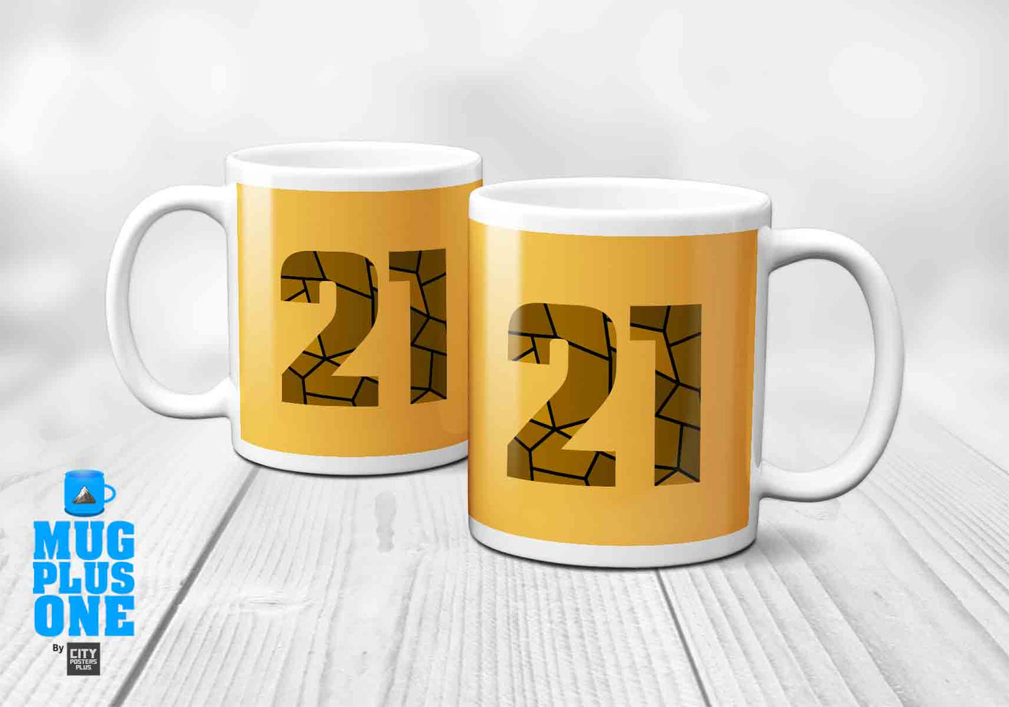 21 Number Mug (Golden Yellow)