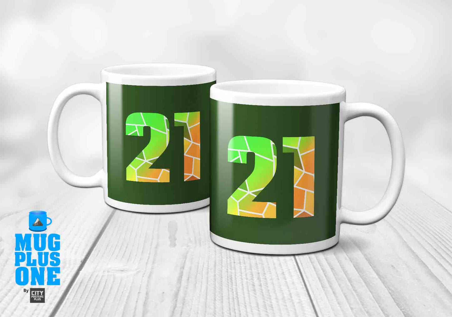 21 Number Mug (Olive Green)