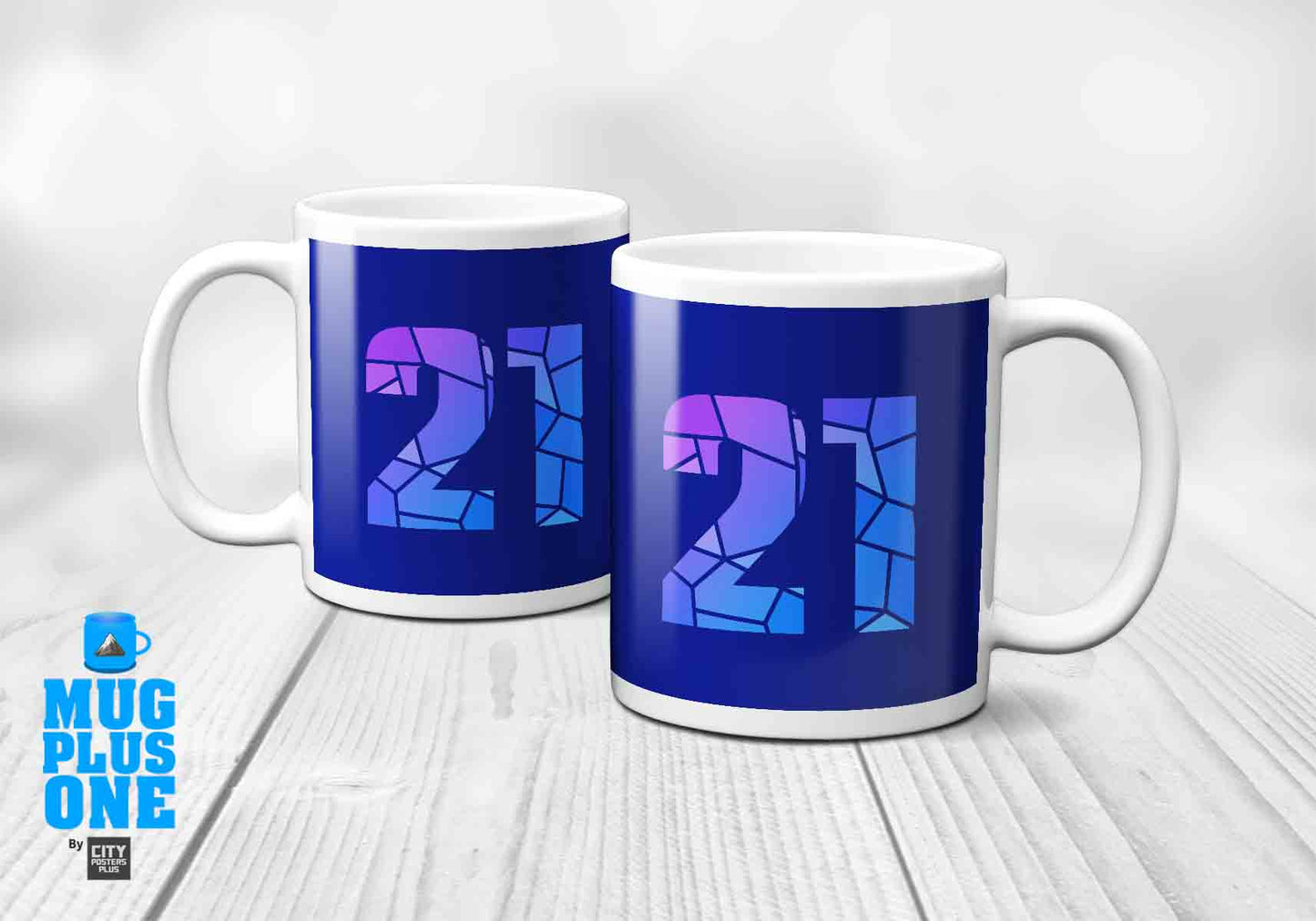 21 Number Mug (Royal Blue)