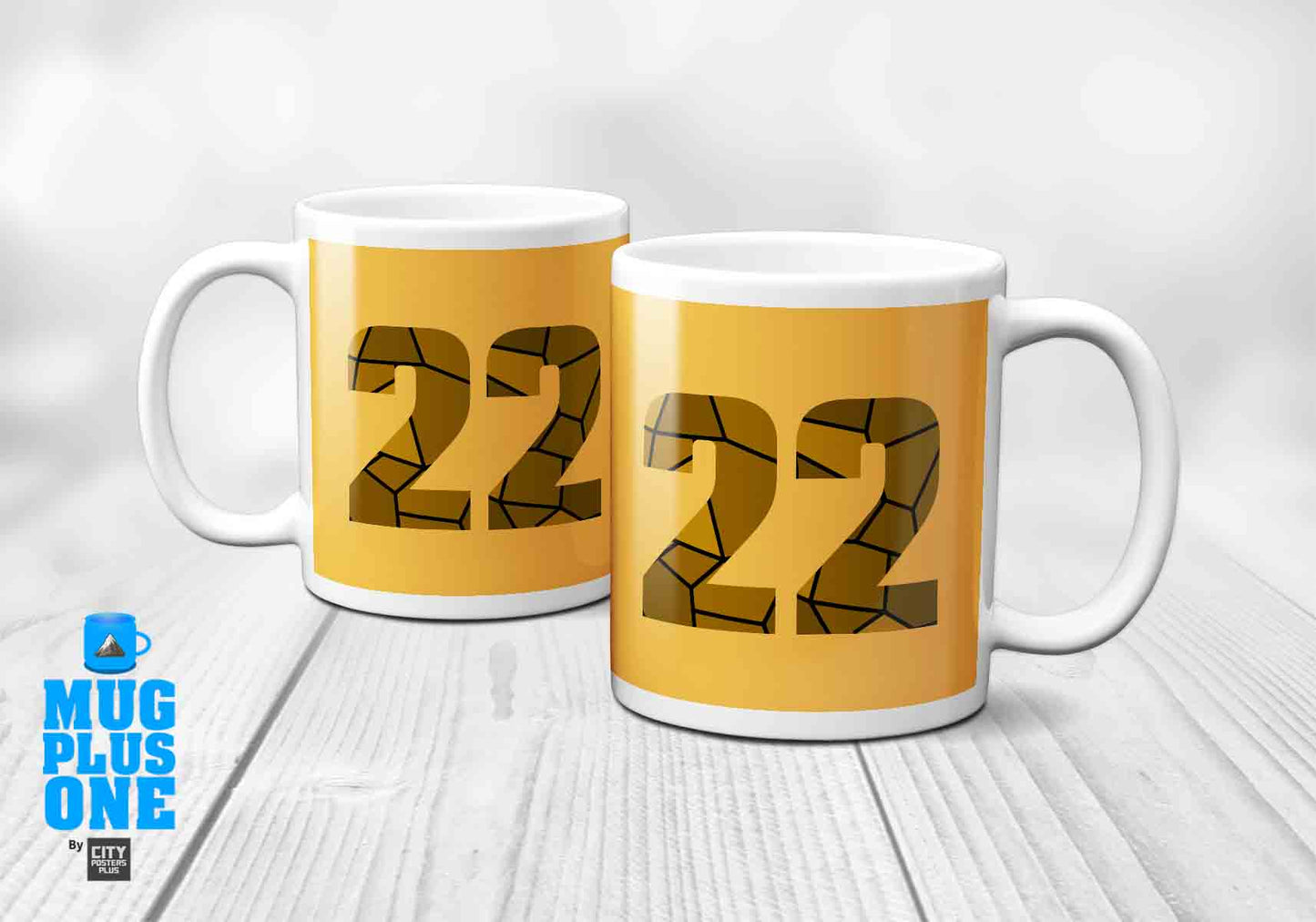 22 Number Mug (Golden Yellow)