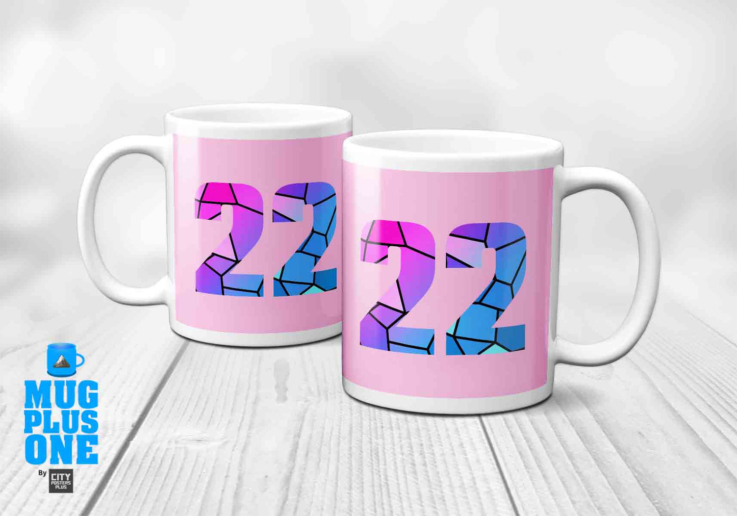 22 Number Mug (Light Pink)