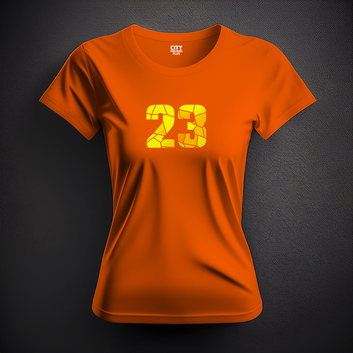 Number 23 Women T-Shirt (Orange) | Stylish Numeric Graphic Tee