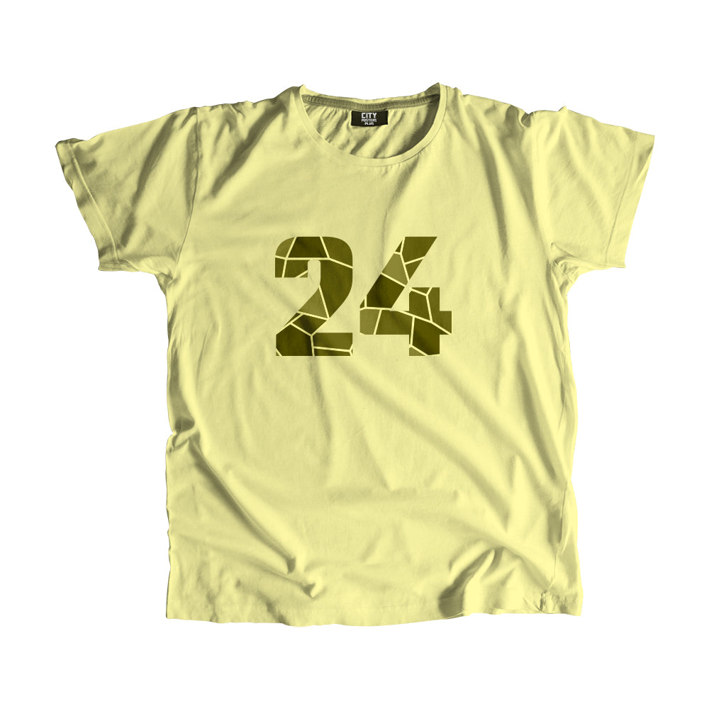 24 Number Men Unisex T-Shirt (Butter Yellow)| Classic Numeric Graphic Tee