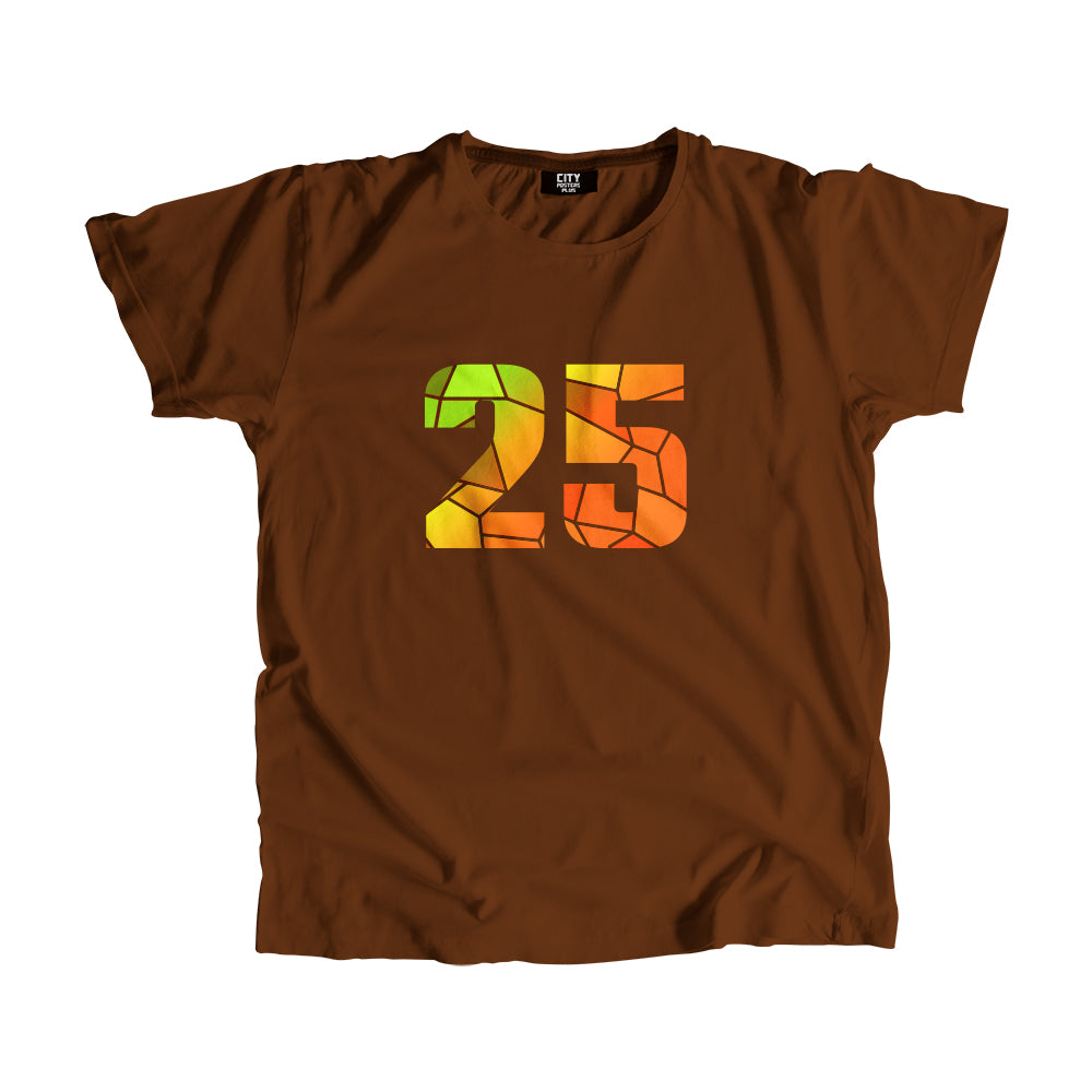 25 Number Men Unisex T-Shirt (Brown)| Classic Numeric Graphic Tee