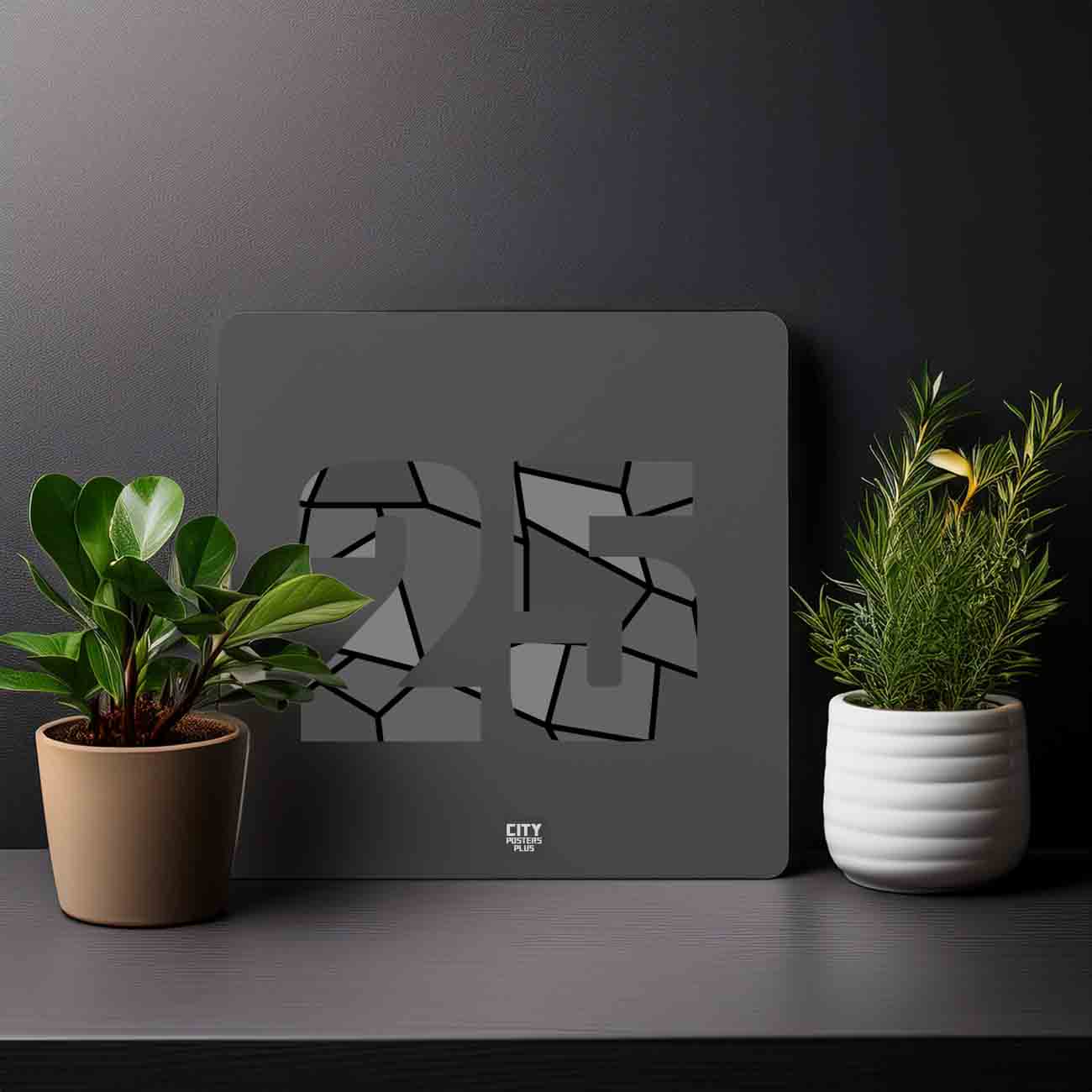 25 Number Mousepad (Charcoal Grey)