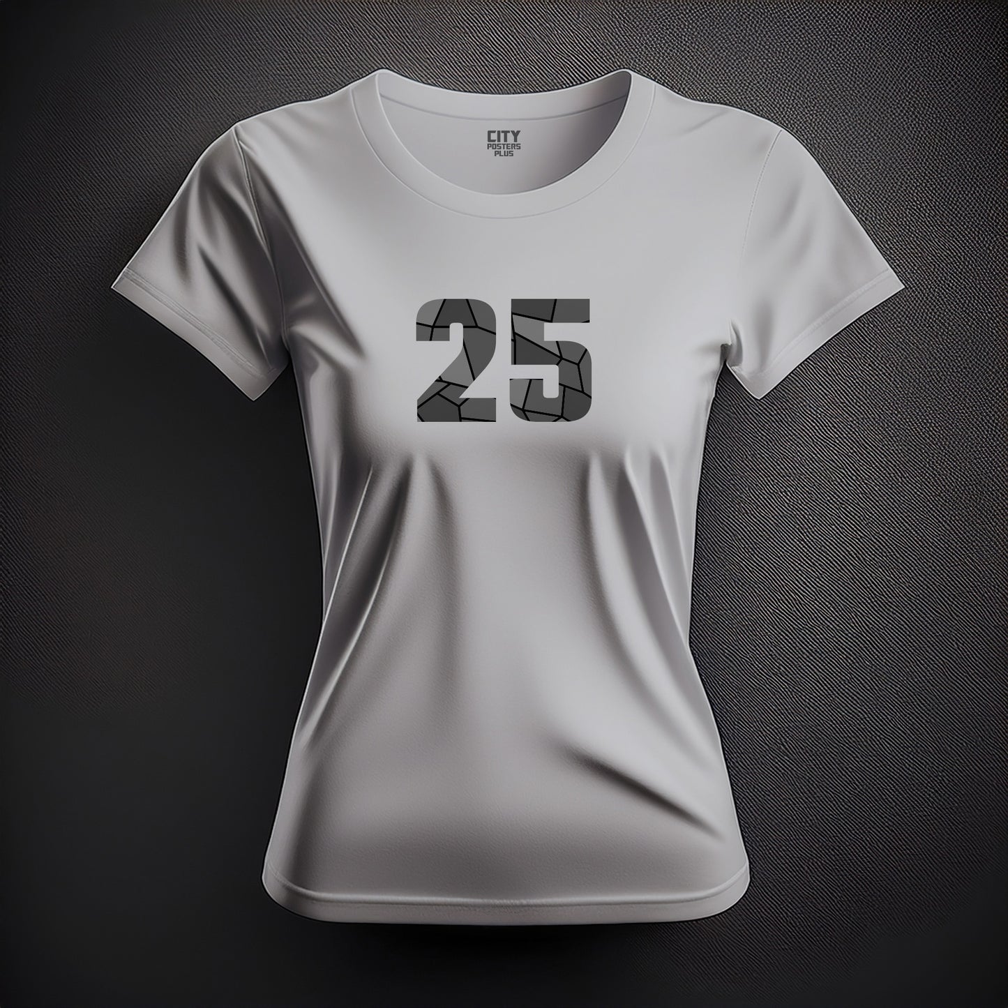 City Posters Plus 25 Number Women T-Shirt (Melange Grey) | Stylish Numeric Graphic Tee