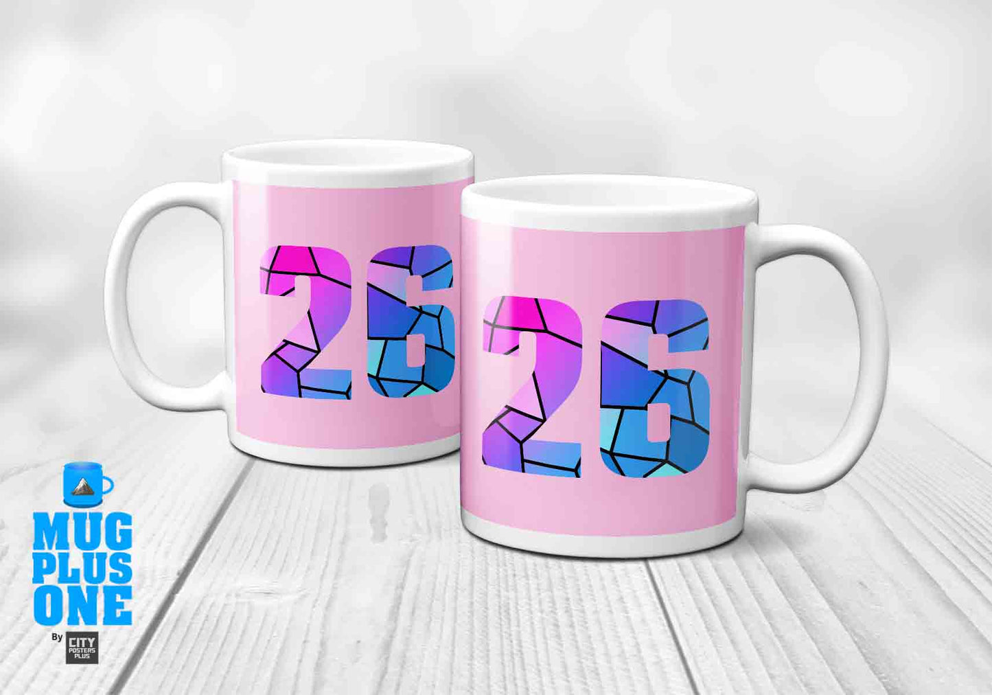 26 Number Mug (Light Pink)
