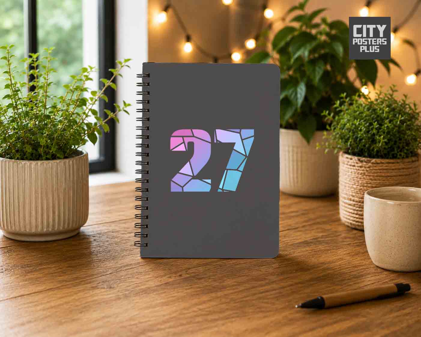 Notebook Plus One 27 Number Spiral Notebook (Charcoal Grey)
