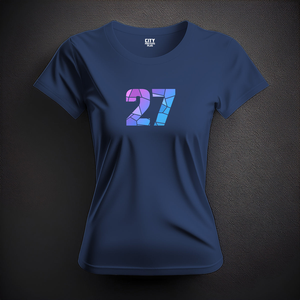 Number 27 Women T-Shirt (Navy Blue) | Stylish Numeric Graphic Tee