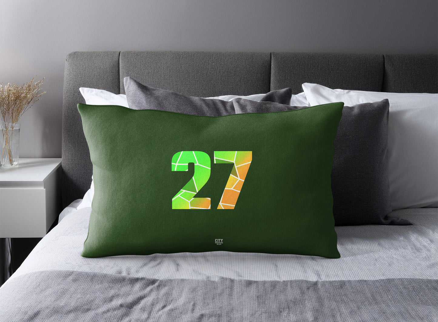 27 Number Square & Rectangle Pillow Cases | Modern Numeric Throw Pillow Covers | Print Deliver Plus by City Posters Plus