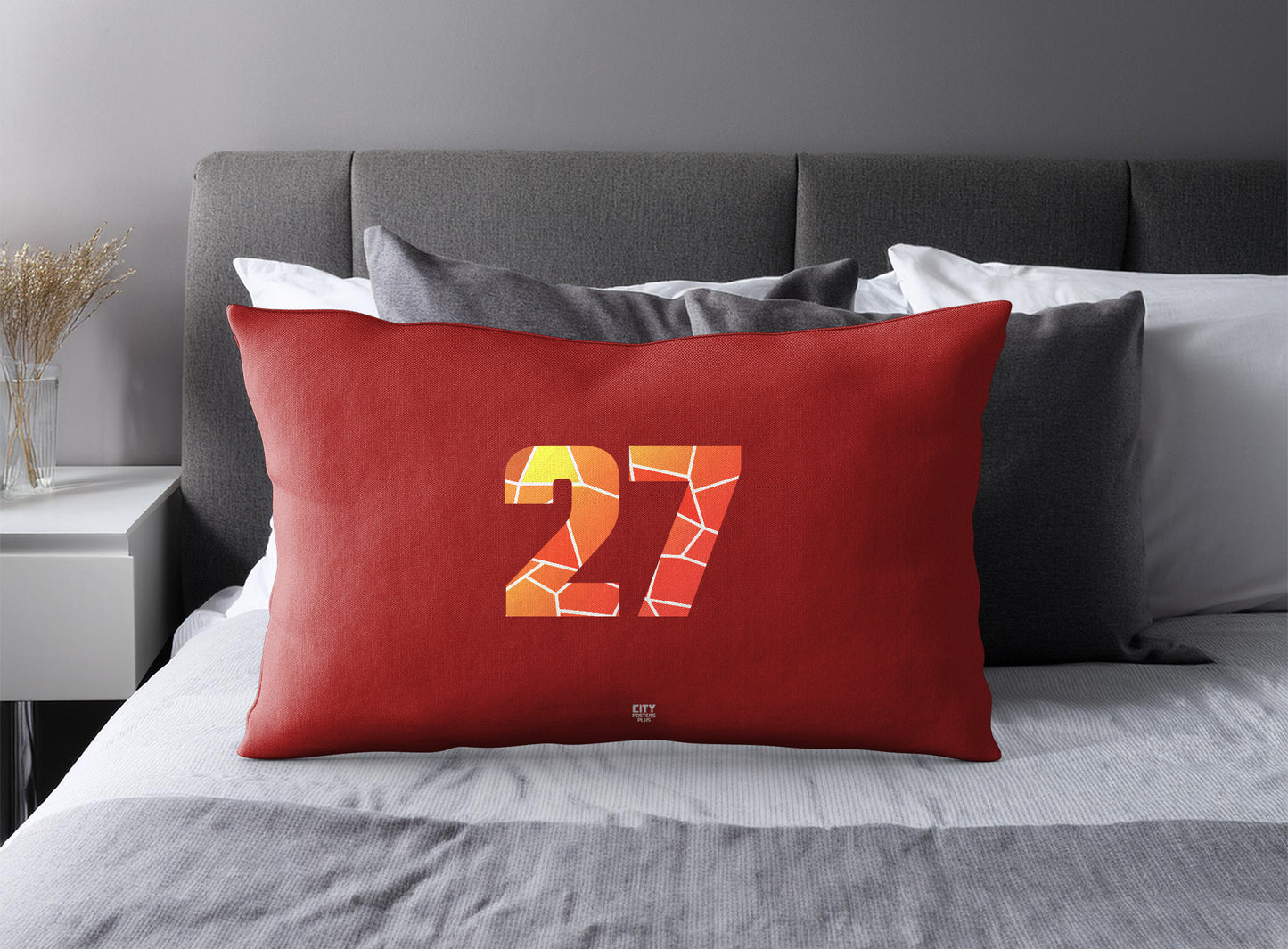 27 Number Square & Rectangle Pillow Cases | Modern Numeric Throw Pillow Covers | Print Deliver Plus by City Posters Plus
