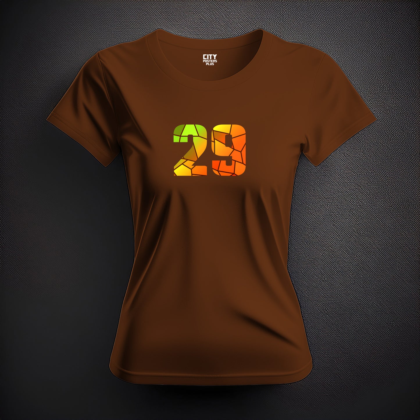 City Posters Plus 29 Number Women T-Shirt (Brown) | Stylish Numeric Graphic Tee