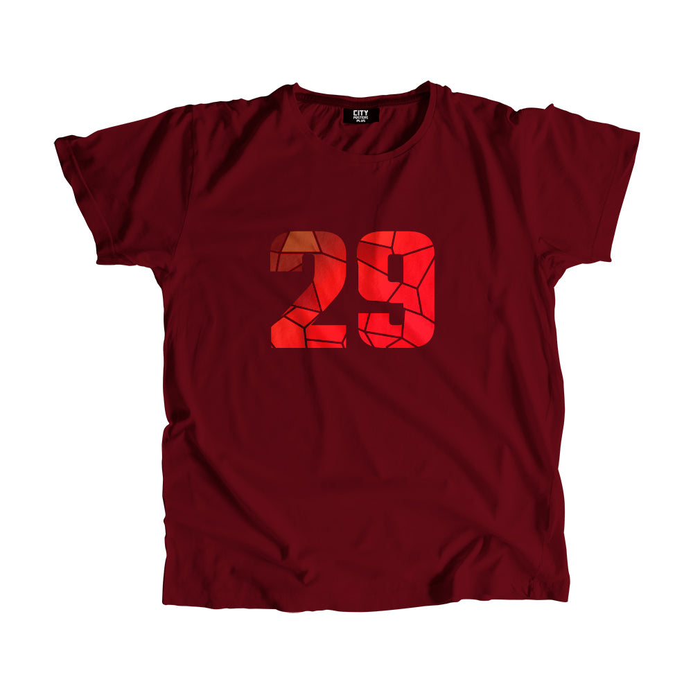 Number 29 Men Unisex T-Shirt (Maroon)